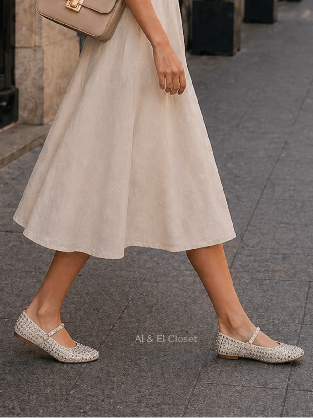 A New Day Issa Flats White Studded Mary Jane Shoes Vegan | Size 7 | New With Box